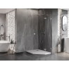 Mexen Lunar Fünfeck-Duschkabine, rechts öffnend 80 x 90 cm, transparent, gebürsteter Nickel - 831-080P-090L-97-00-P