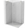 Mexen Lunar Fünfeck-Duschkabine, rechts angeschlagene Tür, 80 x 100 cm, transparent, gebürsteter Nickel - 831-080P-100L-97-00-P