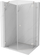 Mexen Lunar Fünfeck-Duschkabine schwenkbar rechts 90 x 100 cm, transparent, gebürsteter Nickel - 831-090P-100L-97-00-P