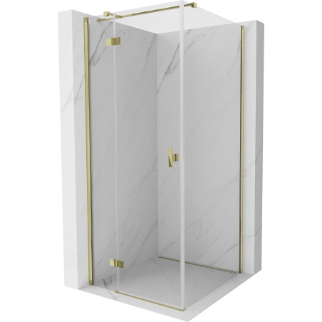 Mexen Mist-H T Duschkabine mit Schwenktür links 70 x 70 cm, transparent, gold - 8A5T-070-070-50-00-L
