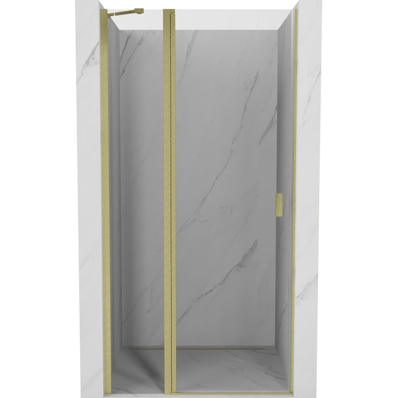 Mexen Mist Duschschwenktür 80 cm, transparent, gebürstetes Gold - 8A4-080-000-55-00