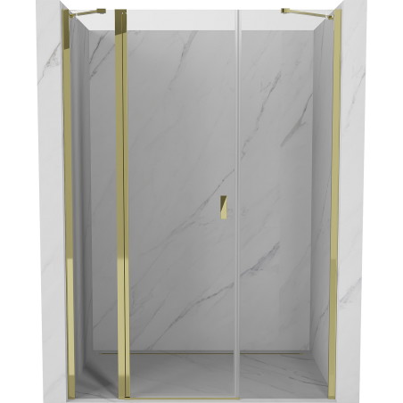 Mexen Mist Duschanschlagstür 125 cm, transparent, gold - 8A4-125-001-50-00
