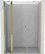Mexen Mist Duschschwingtür 130 cm, transparent, gold - 8A4-130-001-50-00