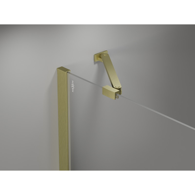Mexen Mist Duschpendeltür 95 cm, transparent, gebürstetes Gold - 8A4-095-000-55-00