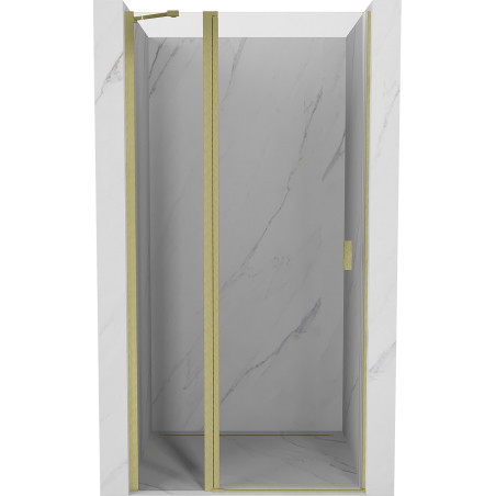 Mexen Mist Duschdrehtür 110 cm, transparent, gebürstetes Gold - 8A4-110-000-55-00
