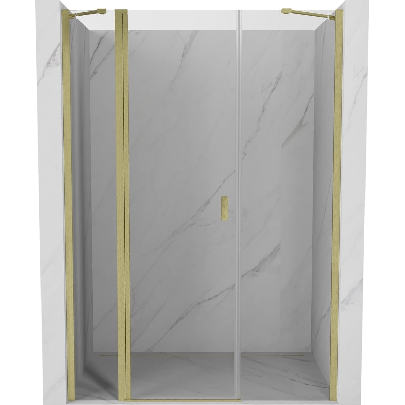 Mexen Mist Pendeltür 120 cm, transparent, gebürstetes Gold - 8A4-120-001-55-00