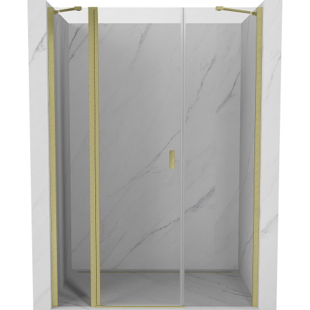 Mexen Mist Pendeltür 120 cm, transparent, gebürstetes Gold - 8A4-120-001-55-00