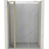 Mexen Mist Duschdrehtür 140 cm, transparent, gold gebürstet - 8A4-140-001-55-00