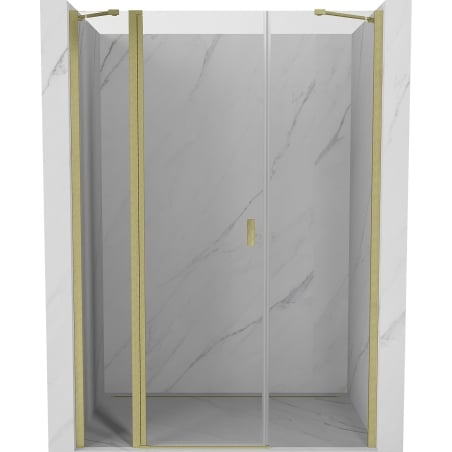 Mexen Mist Duschschwenktür 145 cm, transparent, gebürstetes Gold - 8A4-145-001-55-00