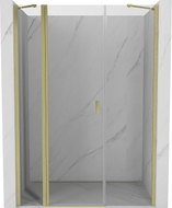 Mexen Mist Duschschwenktür 145 cm, transparent, gebürstetes Gold - 8A4-145-001-55-00