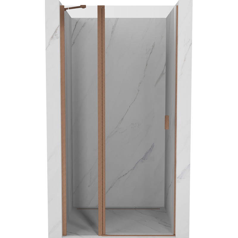 Mexen Mist Duschdrehtür 120 cm, transparent, gebürstetes Kupfer - 8A4-120-000-65-00