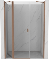 Mexen Mist Drehduschtür 125 cm, transparent, gebürstetes Kupfer - 8A4-125-001-65-00