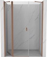 Mexen Mist Duschschwingtür 130 cm, transparent, gebürstetes Kupfer - 8A4-130-001-65-00