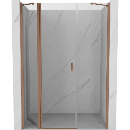 Mexen Mist Duschdrehtür 140 cm, transparent, gebürstetes Kupfer - 8A4-140-001-65-00