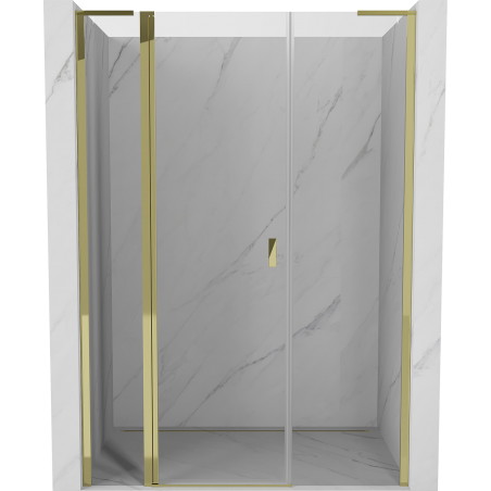 Mexen Mist L Duschabtrennung schwenkbar 140 cm, transparent, gold - 8A4L-140-001-50-00