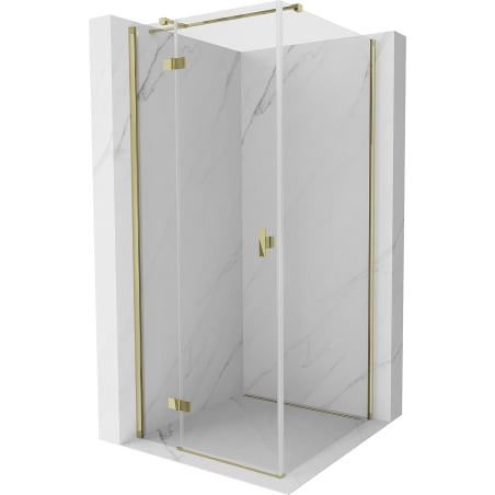 Mexen Mist-H T Duschkabine mit Schwingtür links 85 x 85 cm, transparent, Gold - 8A5T-085-085-50-00-L