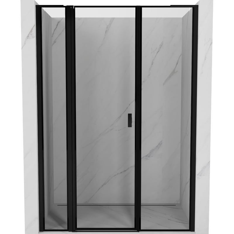 Mexen Mist L Duschkabinentür links 140 cm, schwarzer Rahmen, schwarz - 8A4L-140-001-70-70-L