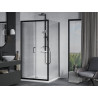 Mexen Apia Schiebedusche 90 x 90 cm, transparent, schwarz + Flat Duschwanne, weiß - 840-090-090-70-00-4010B