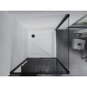 Mexen Apia Schiebedusche 90 x 90 cm, transparent, schwarz + Flat Duschwanne, weiß - 840-090-090-70-00-4010B