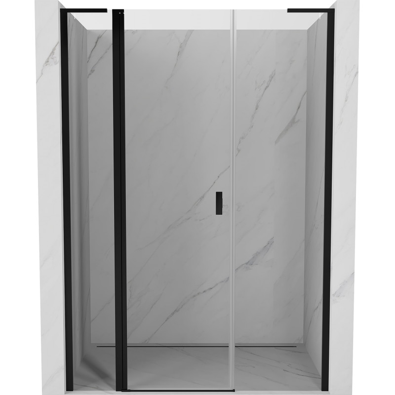 Mexen Mist L Duschdrehtür 135 cm, transparent, schwarz - 8A4L-135-001-70-00