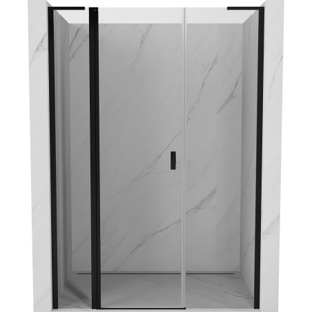 Mexen Mist L Duschdrehtür 145 cm, transparent, schwarz - 8A4L-145-001-70-00