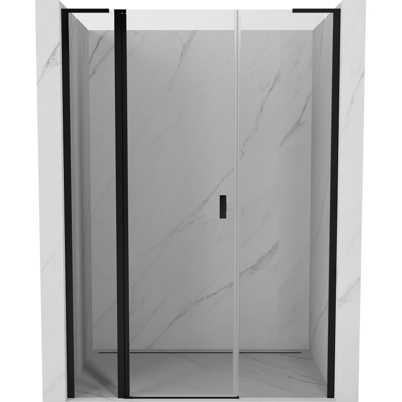 Mexen Mist L Duschpendeltür 150 cm, transparent, schwarz - 8A4L-150-001-70-00