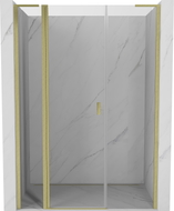 Mexen Mist L Duschtür schwenkbar 135 cm, transparent, gebürstetes Gold - 8A4L-135-001-55-00