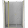 Mexen Mist L Duschtür schwenkbar 150 cm, transparent, gebürstet gold - 8A4L-150-001-55-00