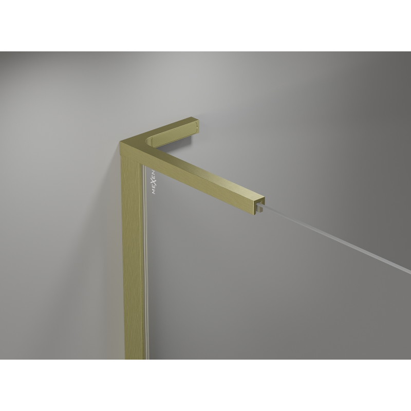 Mexen Mist L Duschtür schwenkbar 150 cm, transparent, gebürstet gold - 8A4L-150-001-55-00