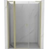 Mexen Mist L Duschdreh­tür 160 cm, transparent, gebürstetes Gold - 8A4L-160-001-55-00