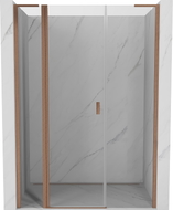 Mexen Mist L Duschdrehtür 150 cm, transparent, gebürstetes Kupfer - 8A4L-150-001-65-00