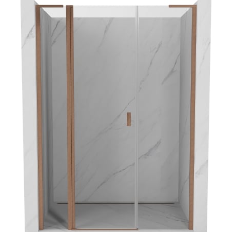 Mexen Mist L Duschtür schwenkbar 160 cm, transparent, gebürstetes Kupfer - 8A4L-160-001-65-00