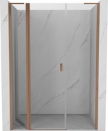 Mexen Mist L Duschtür schwenkbar 160 cm, transparent, gebürstetes Kupfer - 8A4L-160-001-65-00