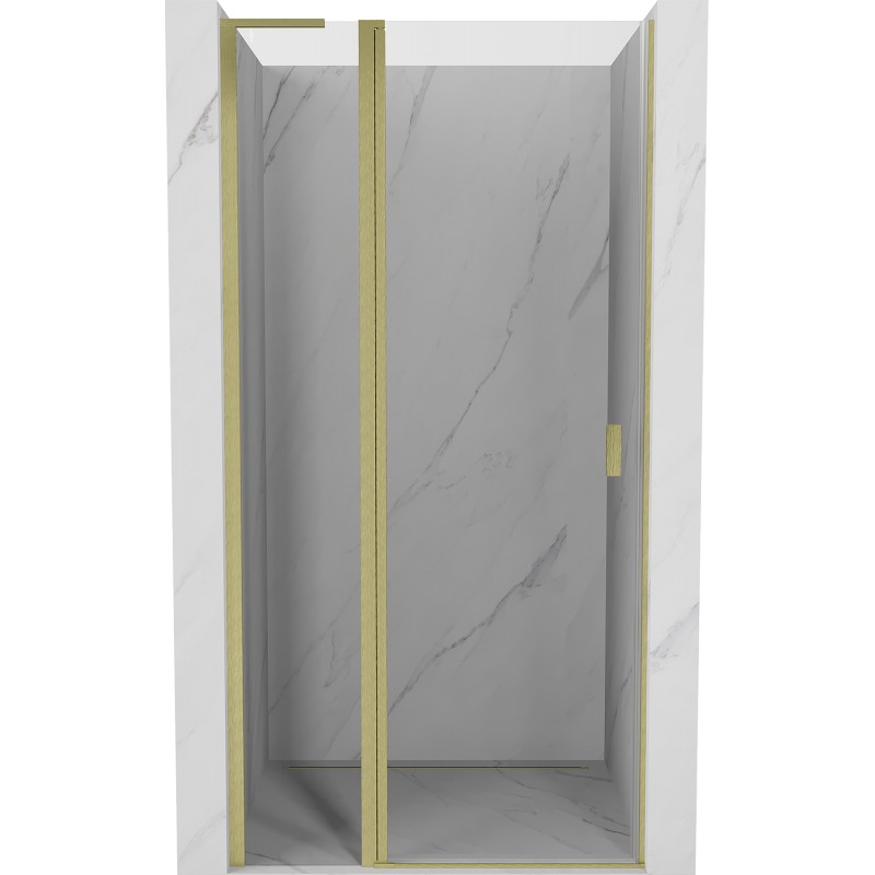 Mexen Mist L Duschwandtür schwenkbar 105 cm, transparent, gebürstetes Gold - 8A4L-105-000-55-00