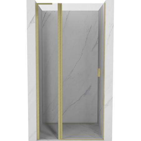 Mexen Mist L Duschwandtür schwenkbar 105 cm, transparent, gebürstetes Gold - 8A4L-105-000-55-00