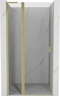 Mexen Mist L Duschdrehtür 120 cm, transparent, gebürstetes Gold - 8A4L-120-000-55-00