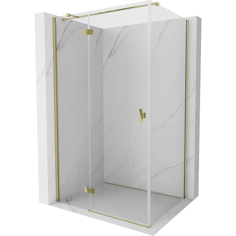 Mexen Mist-H T Duschkabine links schwenkbar 70 x 110 cm, transparent, gold - 8A5T-070-110-50-00-L
