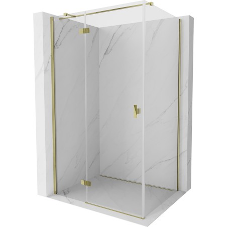 Mexen Mist-H T Duschkabine, schwenkbar, links, 110 x 120 cm, transparent, gold - 8A5T-110-120-50-00-L