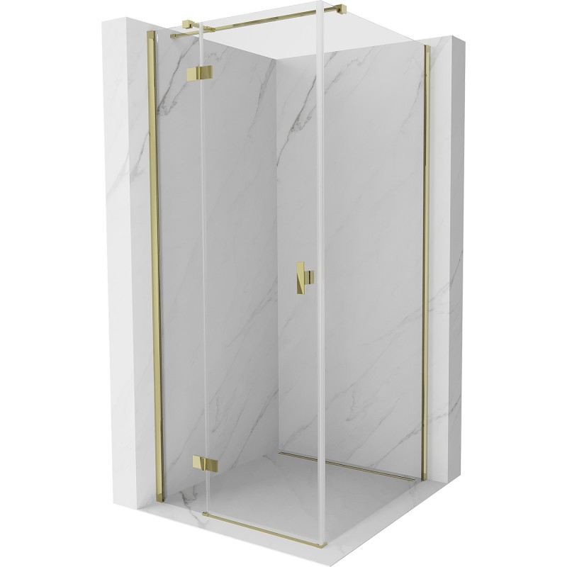 Mexen Mist-H T Duschkabine schwenkbar links 120 x 120 cm, transparent, gold - 8A5T-120-120-50-00-L