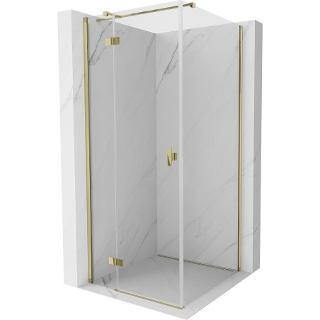 Mexen Mist-H T Duschkabine schwenkbar links 120 x 120 cm, transparent, gold - 8A5T-120-120-50-00-L