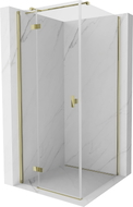 Mexen Mist-H T Duschkabine schwenkbar links 120 x 120 cm, transparent, gold - 8A5T-120-120-50-00-L
