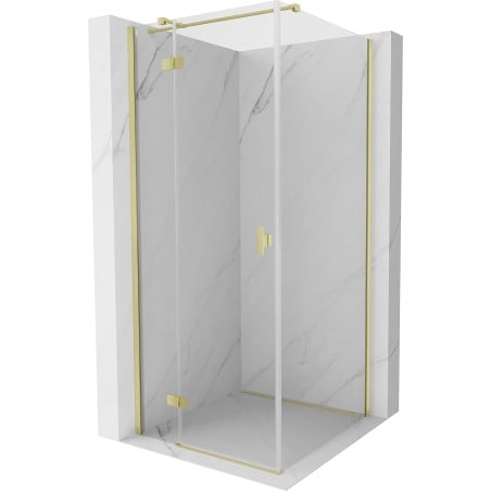 Mexen Mist-H T Duschkabine Schwingtür links 70 x 70 cm, transparent, gebürstetes Gold - 8A5T-070-070-55-00-L