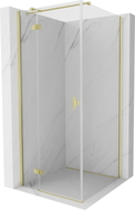 Mexen Mist-H T Duschkabine Schwingtür links 70 x 70 cm, transparent, gebürstetes Gold - 8A5T-070-070-55-00-L