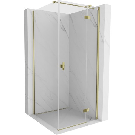 Mexen Mist-H T Duschkabine Klarglas, rechts öffnend, 75 x 75 cm, transparent, gold - 8A5T-075-075-50-00-P