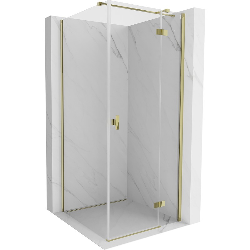 Mexen Mist-H T Duschkabine aufklappbar rechts 80 x 80 cm, transparent, gold - 8A5T-080-080-50-00-P