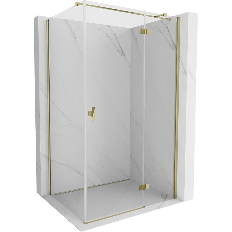 Mexen Mist-H T Duschkabine rechts öffnend 90 x 80 cm, transparent, gold - 8A5T-090-080-50-00-P
