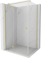 Mexen Mist-H T Duschkabine Schwenktür links 100 x 80 cm, transparent, gebürstetes Gold - 8A5T-100-080-55-00-L