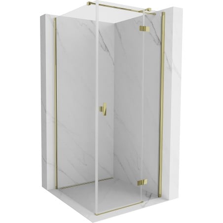 Mexen Mist-H T Duschkabine mit rechter Drehöffnung 90 x 90 cm, transparent, gold - 8A5T-090-090-50-00-P