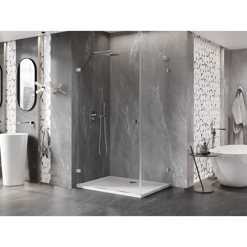 Mexen Lunar-B L Duschkabine schwenkbar links 90 x 80 cm, transparent, Chrom - 832L-090-080-01-00-L