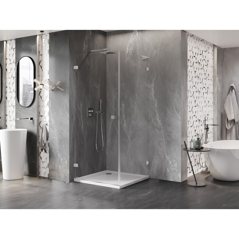 Mexen Lunar-B L Duschkabine schwenkbar links 90 x 90 cm, transparent, chrom - 832L-090-090-01-00-L
